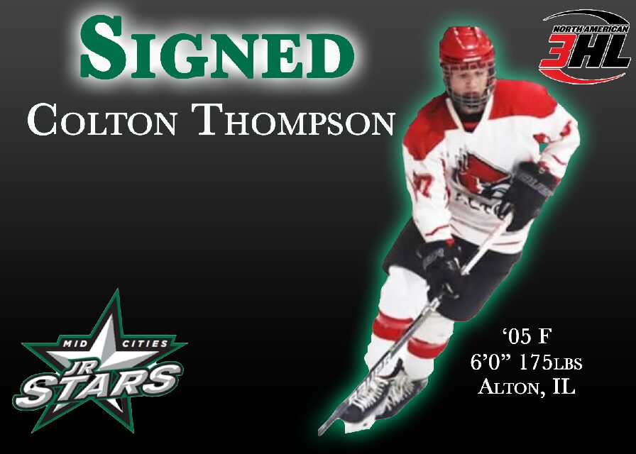 SIGNING ANNOUNCEMENT! Colton Thompson signs with the Mid Cities Jr. Stars