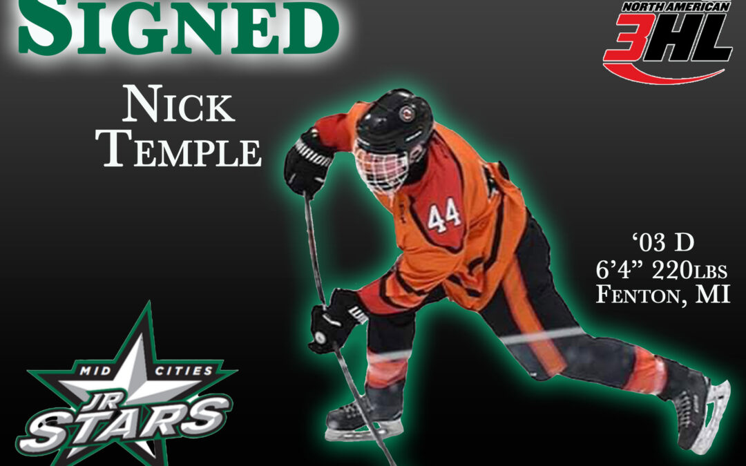 SIGNING ANNOUNCEMENT! Nick Temple is a Jr. Star