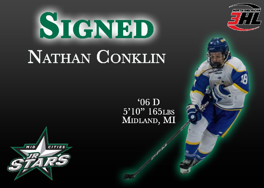 SIGNING ANNOUNCEMENT! Nathan Conklin signs with the Mid Cities Jr. Stars